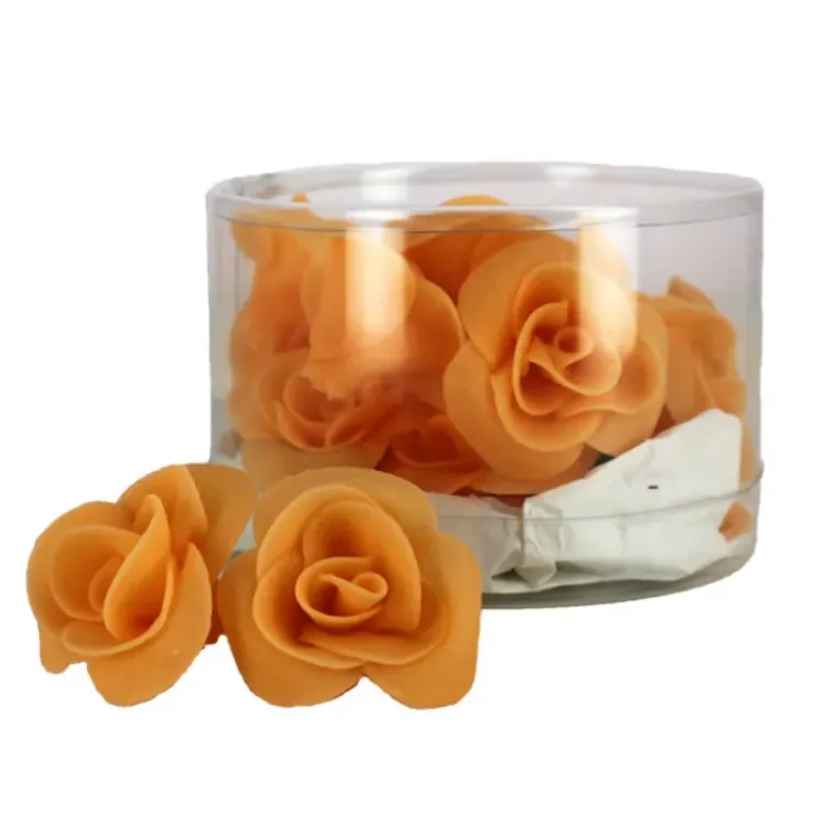 MALLARD FERRIERE Fleur en sucre Roses couleur pêche Ø 3,5 cm (x15) Mallard Ferrière Discount