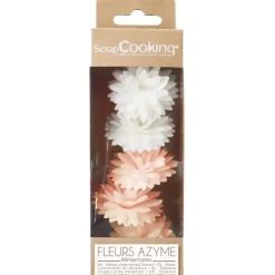SCRAPCOOKING Fleurs Azyme Dahlias Blancs et Roses (x5) Hot