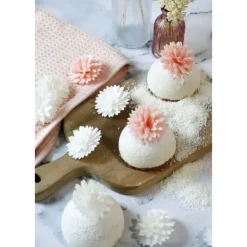 SCRAPCOOKING Fleurs Azyme Dahlias Blancs et Roses (x5) Hot
