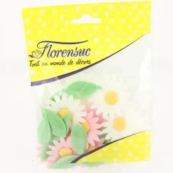 FLORENSUC Fleurs de Marguerites roses et blanches x12 - en Azyme Hot