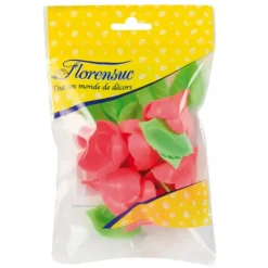 FLORENSUC Fleurs de rose carmin x6, grandes feuilles x12 - en Azyme Hot