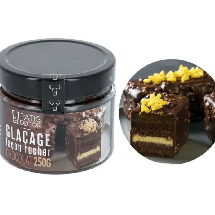 PATISDECOR Glaçage Rocher Chocolat Noir 250 g Patisdécor Best