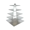 GATODECO Grand Présentoir Argenté Cupcakes 5 Etages Carrés Gatodéco