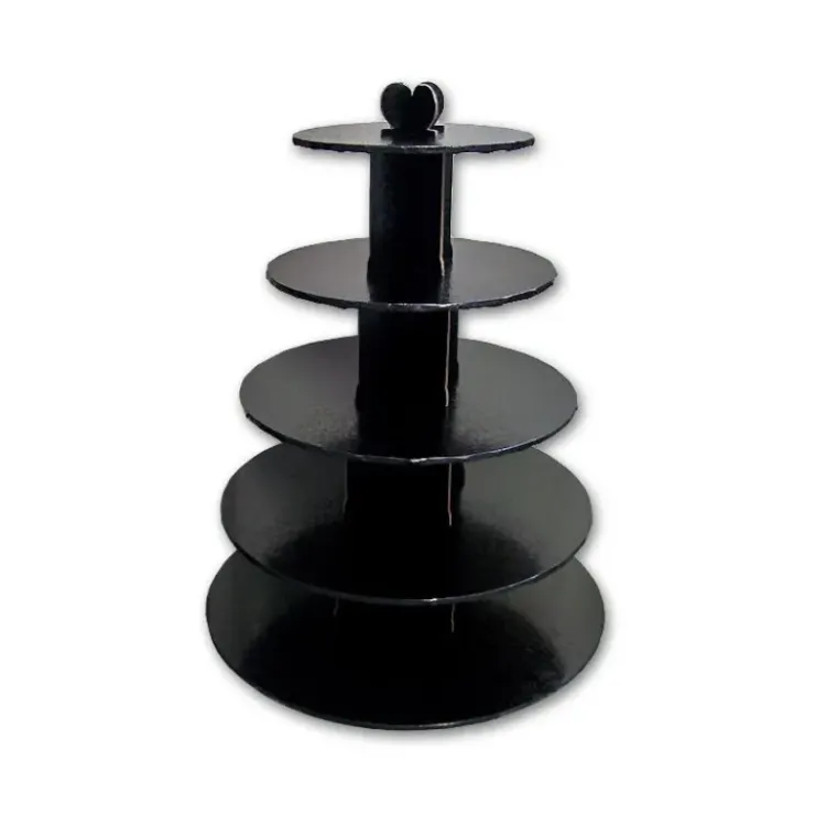GATODECO Grand Présentoir Noir Cupcakes 5 Etages Ronds Gatodéco Discount