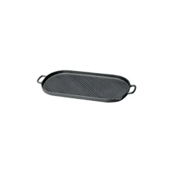CHASSEUR Gril en Fonte ovale 44 x 20 cm Noir Mat Hot