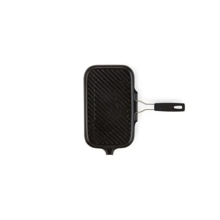 LE CREUSET Gril en Fonte rectangulaire 36 x 20 cm avec Manche repliable