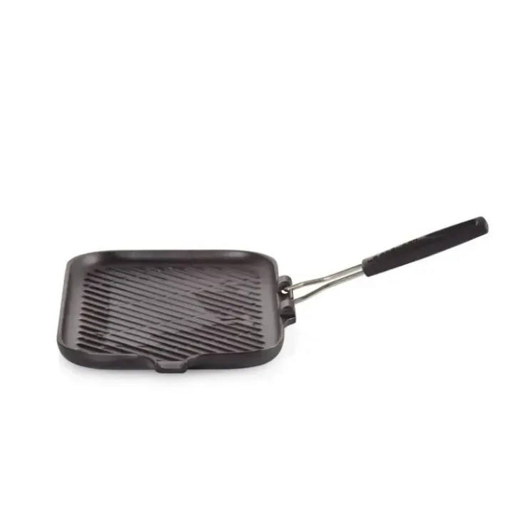 LE CREUSET Gril en Fonte rectangulaire 36 x 20 cm avec Manche repliable