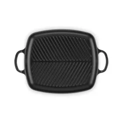 LE CREUSET Gril en Fonte Rectangulaire 30 cm Noir Mat Discount