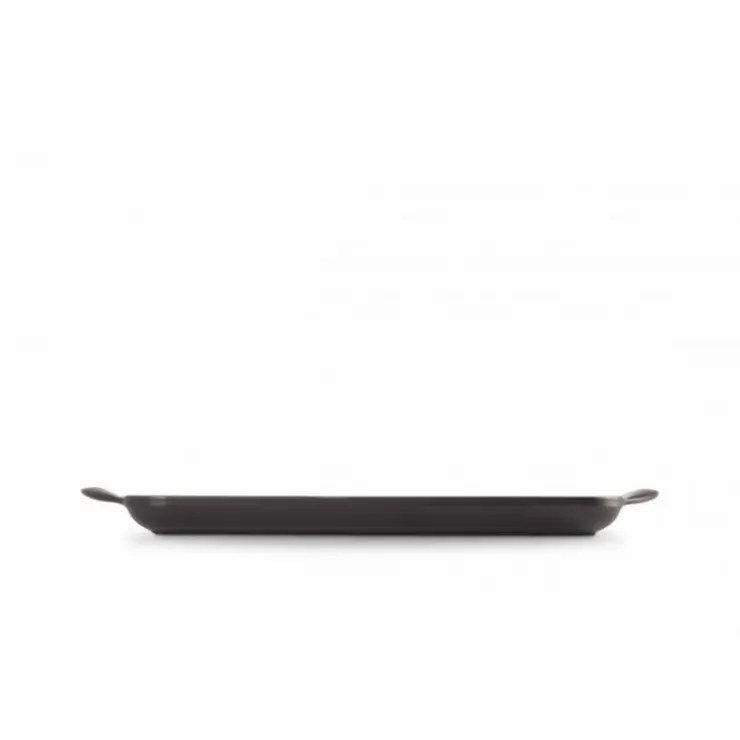 LE CREUSET Gril en Fonte Rectangulaire 32 cm Noir Mat Best
