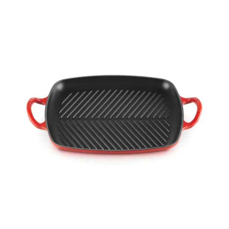 LE CREUSET Gril en Fonte Rectangulaire 30 cm Cerise Clearance