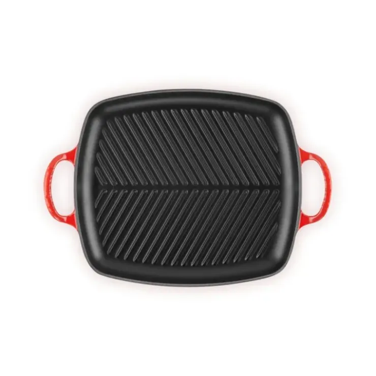 LE CREUSET Gril en Fonte Rectangulaire 30 cm Cerise Clearance