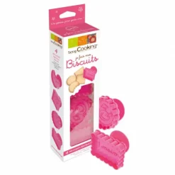 SCRAPCOOKING Kit 4 découpoirs à éjecteurs pour Biscuits maison