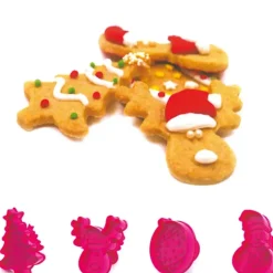 SCRAPCOOKING Kit 4 découpoirs à éjecteurs pour Biscuits Noël