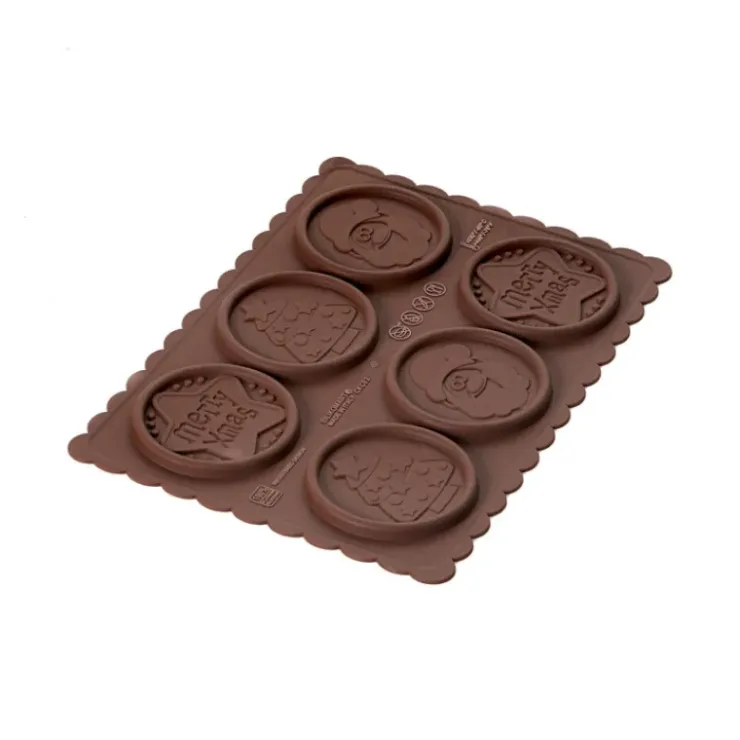 SILIKOMART Kit Biscuit Chocolat Rond Noël Ø 5,7 cm (x6) Hot