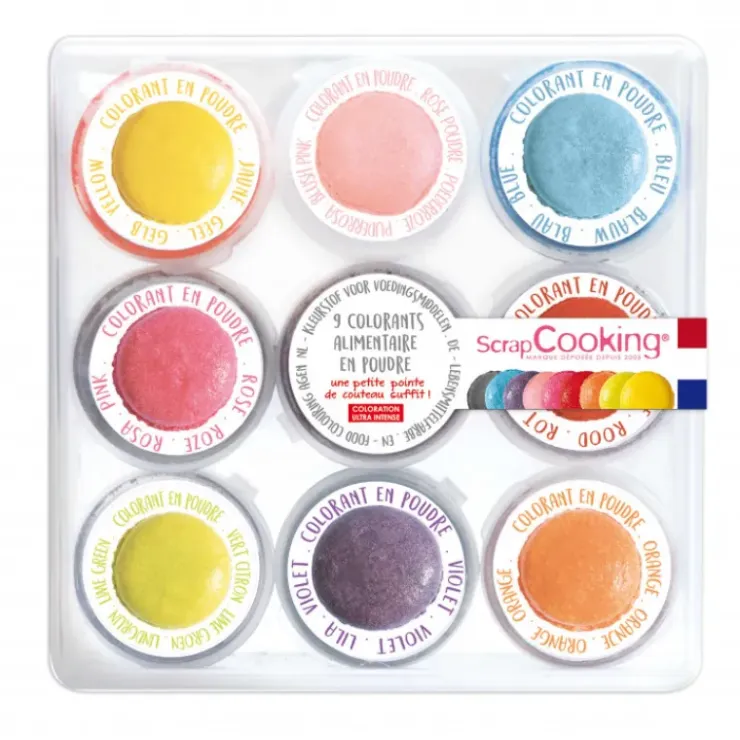SCRAPCOOKING Kit Colorant Alimentaire Naturel en Poudre 16,5 g (x9) New