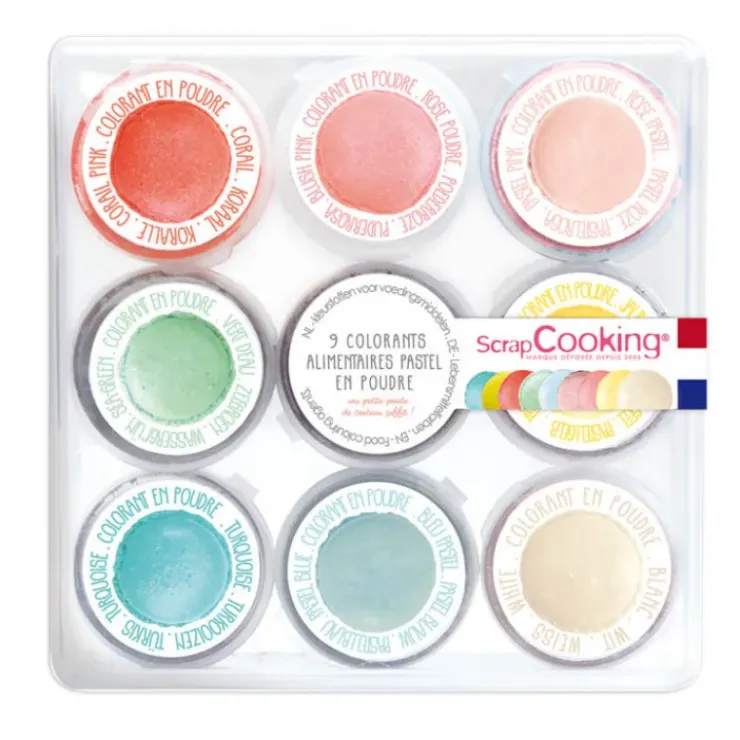 SCRAPCOOKING Kit colorant alimentaire pastel en poudre 15.8 g (x9) Outlet