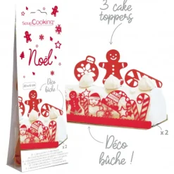 SCRAPCOOKING Kit Déco Bûche de Noël Rouge Outlet
