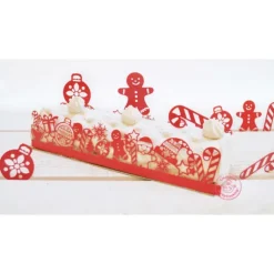 SCRAPCOOKING Kit Déco Bûche de Noël Rouge Outlet