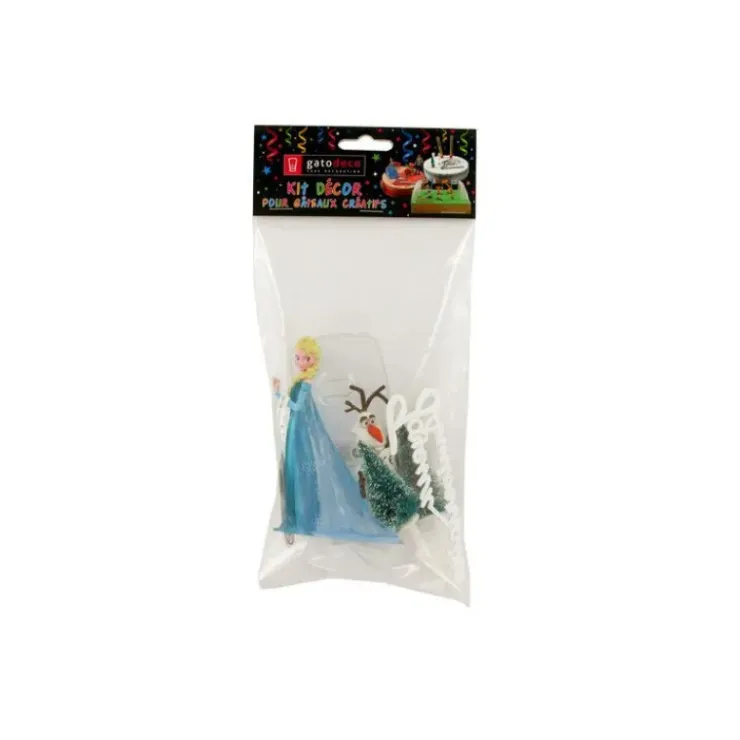 GATODECO Kit Décor Gâteau La Reine des Neiges Elsa et Olaf (5 pièces) Hot