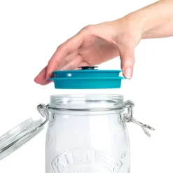 AIRTENDER Kit de Mise Sous-Vide 3 Bocaux Kilner 1,5 L avec Couvercles et Pompe Sale