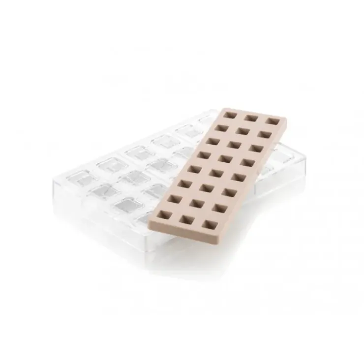 SILIKOMART Kit Moule Chocolat Carré avec Insert (x24) Chocado Clearance