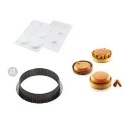 SILIKOMART Kit Moule Silicone 6 Tartelettes Ø 80mm Professional Discount