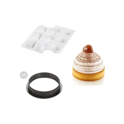 SILIKOMART Kit Moule Silicone 6 Tartelettes Ø 80mm Mont Blanc Professional Sale