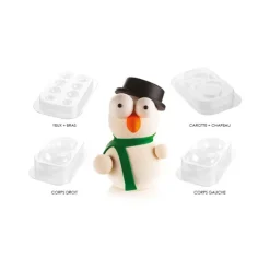 SILIKOMART Kit Moules Chocolat Bonhomme de Neige en PVC 18,1 cm x H 21,2 cm (x4) Professional Clearance
