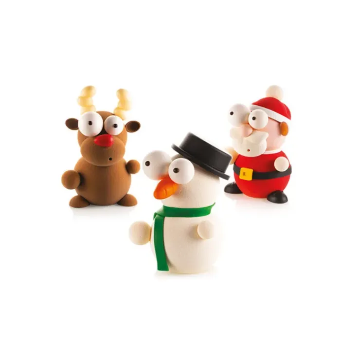 SILIKOMART Kit Moules Chocolat Bonhomme de Neige en PVC 18,1 cm x H 21,2 cm (x4) Professional Clearance