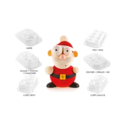 SILIKOMART Kit Moules Chocolat Père Noël en PVC 18,8 cm x H 24,8 cm (x5) Professional Hot