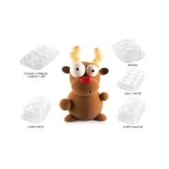 SILIKOMART Kit Moules Chocolat Renne en PVC 14,7 cm x H 23,6 cm (x5) Professional Clearance