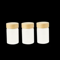 PEBBLY Lot 3 Pots en Verre et Bambou 75 ml Outlet