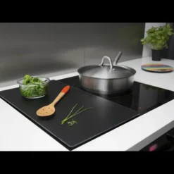 PEBBLY Lot 2 Protections Plaque de Cuisson en Verre Noir Best