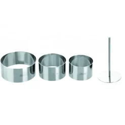 IBILI Lot Cercle Inox avec Poussoir Ø 7 / 8 et 10 cm (x3) Outlet
