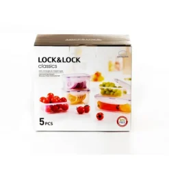 LOCK AND LOCK Lot de 5 Boîtes de Conservation Plastique 350 ml - 470 ml - 1 L Clearance