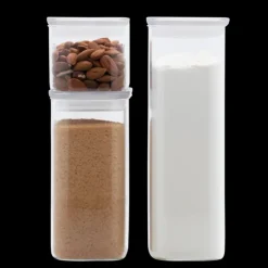 PEBBLY Lot de 3 Boîtes de Conservation en Verre Rectangulaire Online