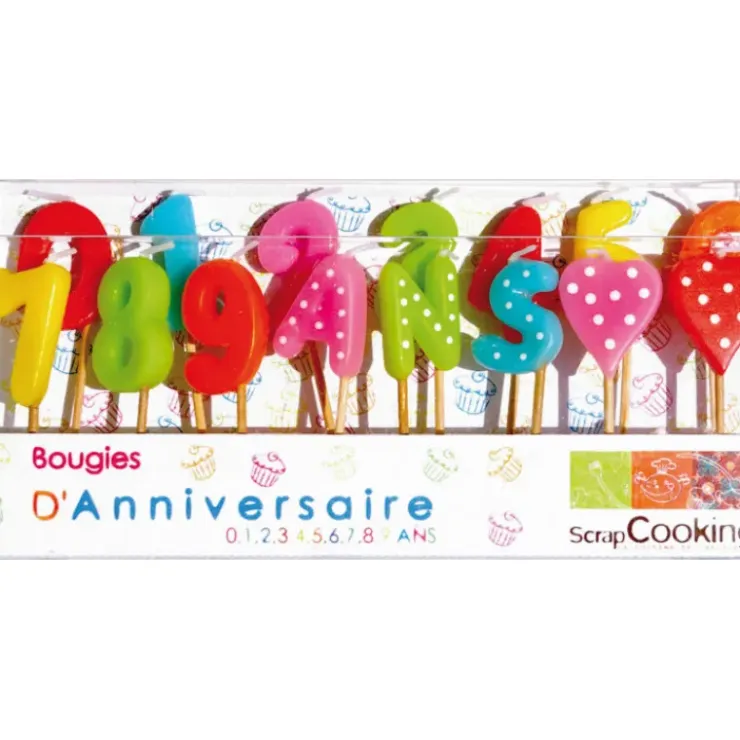 SCRAPCOOKING Lot de 15 Bougies 1,2,3,4,5,6,7,8,9 ans New