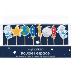 SCRAPCOOKING Lot de 8 bougies « Espace » Discount