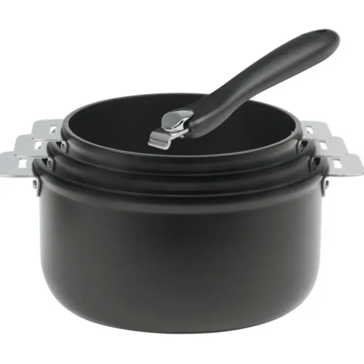 CRISTEL Lot de 3 Casseroles Aluminium avec 1 Poignée Noire Cookway Amovible