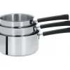 CRISTEL Lot de 3 Casseroles inox à Poignée Noire Mutine Fixe Clearance