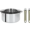 CRISTEL Lot de 4 Casseroles inox avec 2 Poignées Taupe Mutine Amovibles Clearance
