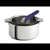 CRISTEL Lot de 3 Casseroles inox avec Poignée Bleue Mutine Amovible