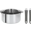 CRISTEL Lot de 4 Casseroles inox avec 2 Poignées Grises Mutine Amovibles Clearance