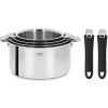 CRISTEL Lot de 4 Casseroles inox Casteline avec 2 Poignées Mutine Amovibles Sale