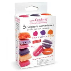 SCRAPCOOKING Lot de 3 Colorants Alimentaires en Poudre Orange / Violet / Rose Sale