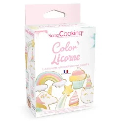 SCRAPCOOKING Lot de 3 colorants alimentaires en poudre, rose, vert et doré 5g
