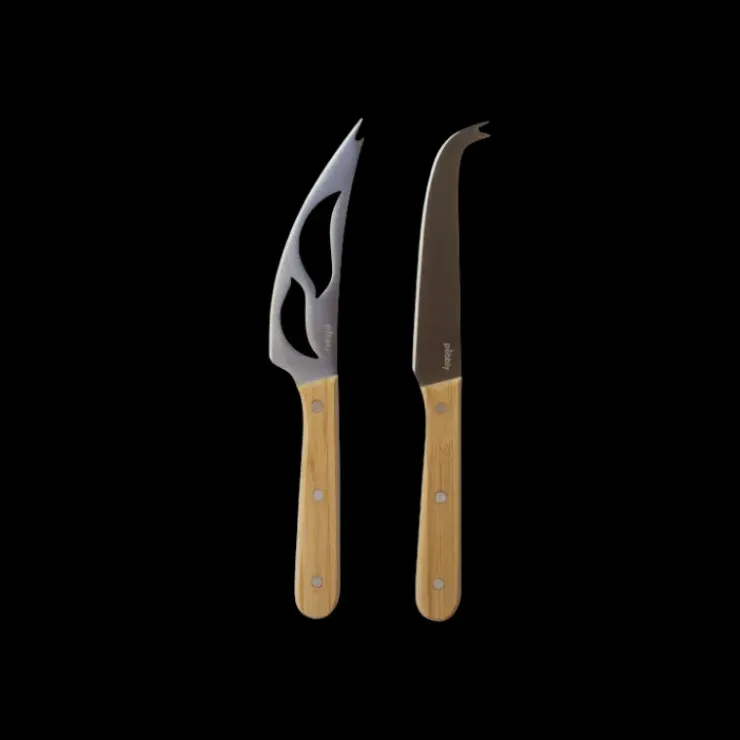 PEBBLY Lot de 2 Couteaux à Fromage en Inox 22 cm Sale