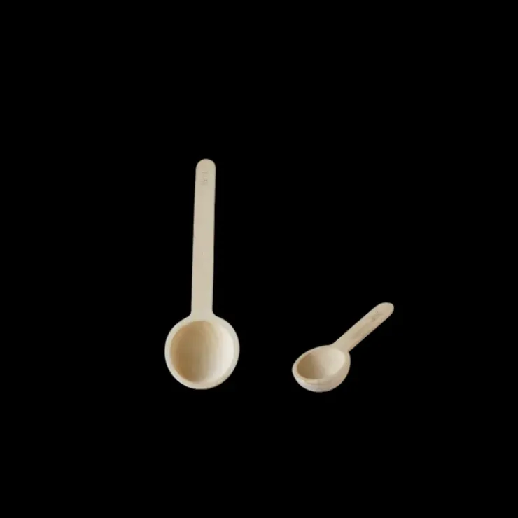 PEBBLY Lot de 2 Cuillères Doseuses en Bambou 5 et 15 ml New