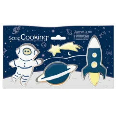 SCRAPCOOKING Lot de 4 emporte-pièces inox thème espace Online