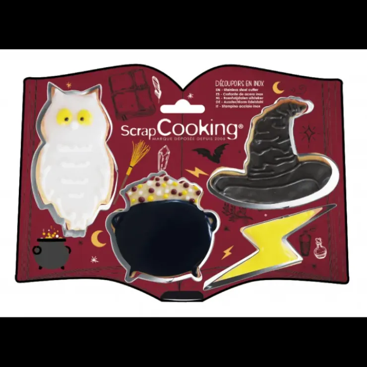 SCRAPCOOKING Lot de 4 Emporte-pièces Inox Sorcier Hot